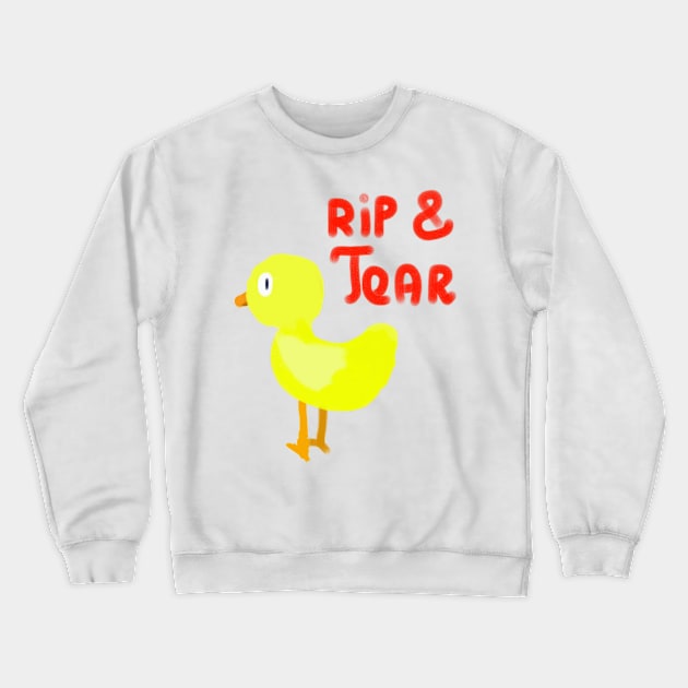 Rip & Tear Duck Crewneck Sweatshirt by Motiejus